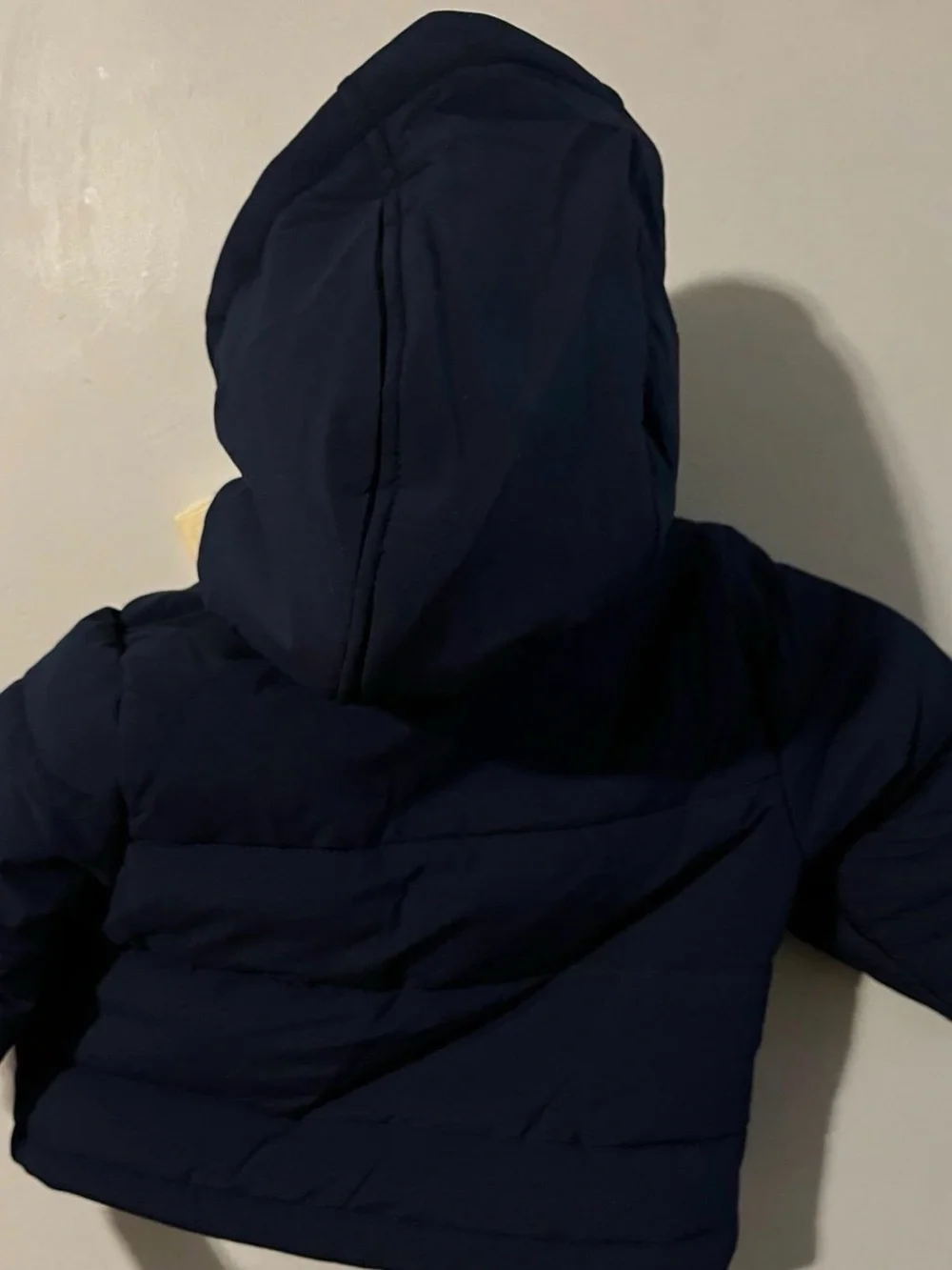 Navy Quilted Puffer Jacket with Hood